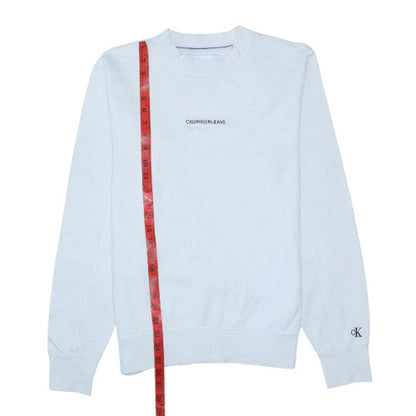 Calvin Klein Jeans Men’s White XS Crew Neck Pullover Sweatshirt