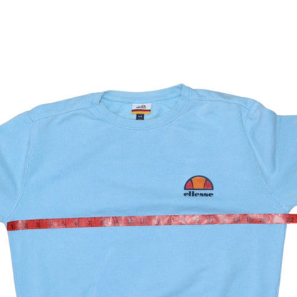 Ellesse Men's Blue Crew Neck Cotton Sweatshirt M Logo Pullover Top