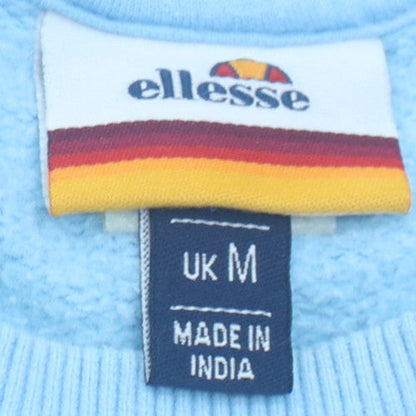 Ellesse Men's Blue Crew Neck Cotton Sweatshirt M Logo Pullover Top