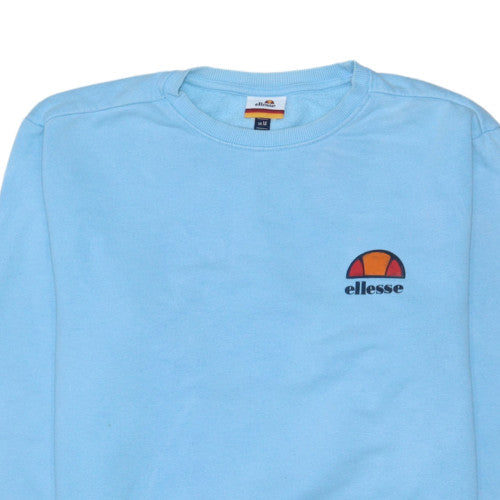 Ellesse Men's Blue Crew Neck Cotton Sweatshirt M Logo Pullover Top