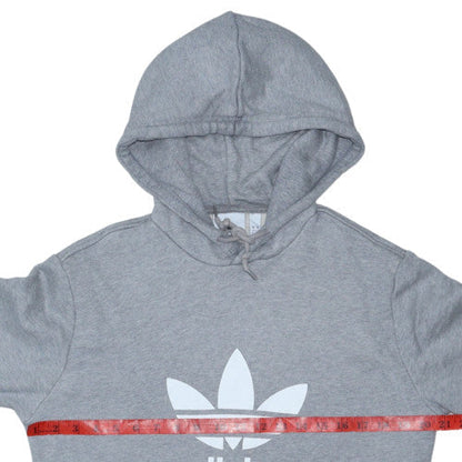 Adidas Womens Grey Hoodie Pullover Size S Trefoil Logo Casual