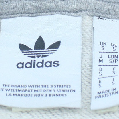 Adidas Womens Grey Hoodie Pullover Size S Trefoil Logo Casual