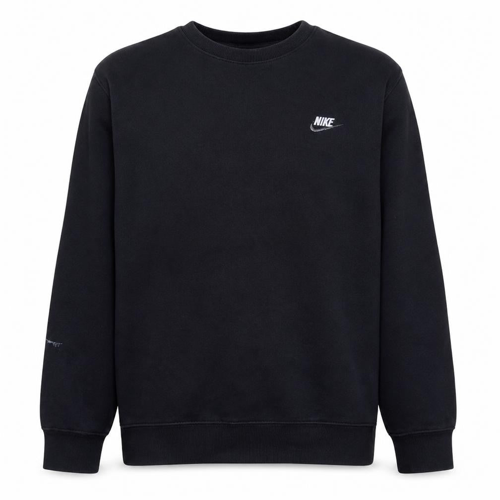 Nike Men's Black Crew Neck Sweatshirt L Classic Fleece Pullover