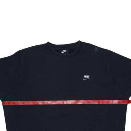 Nike Men's Black Crew Neck Sweatshirt L Classic Fleece Pullover
