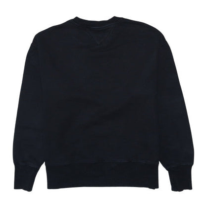 Tommy Jeans Womens Black Cotton Crew Neck Pullover Sweatshirt M
