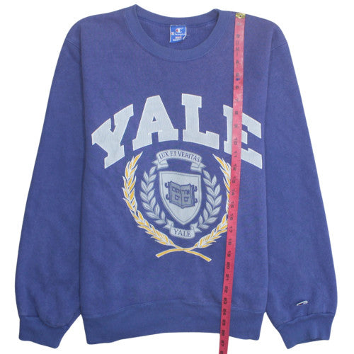 Champion Men's Blue Yale Graphic Crew Neck Sweatshirt Size L