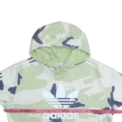 Adidas Mens Green Camouflage Pullover Hoodie Size L