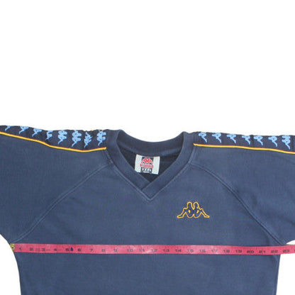 Kappa Boys Navy Blue 164cm Logo Tape V-Neck Sweatshirt