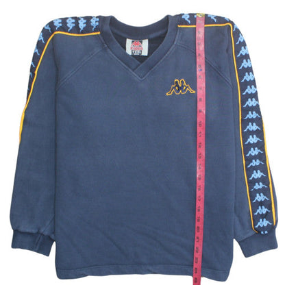 Kappa Boys Navy Blue 164cm Logo Tape V-Neck Sweatshirt