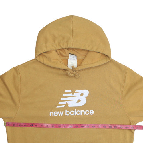 New Balance Men's Brown Pullover Hoodie L Logo Fleece Sweatshirt
