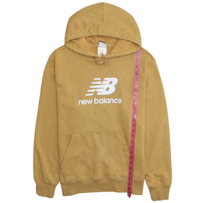 New Balance Men's Brown Pullover Hoodie L Logo Fleece Sweatshirt