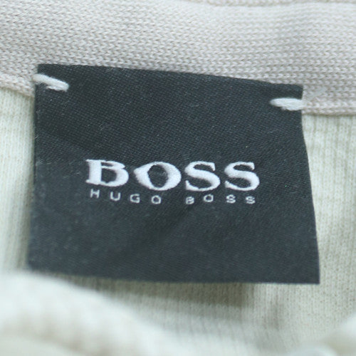 Hugo Boss Womens White Pullover Hoodie Large Logo Front