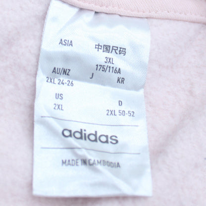 Adidas Womens Pink Pullover Hoodie 2XL Relaxed Fit Casual Sweatshirt