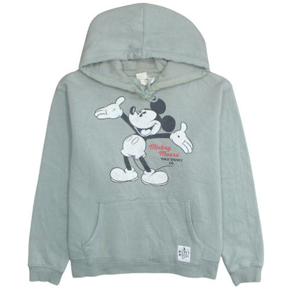 H&M Disney Mickey Mouse Womens Grey Hoodie XL Pullover Hooded Sweatshirt