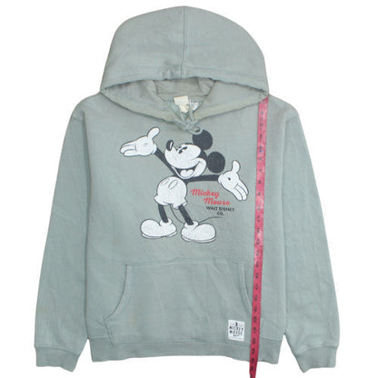 H&M Disney Mickey Mouse Womens Grey Hoodie XL Pullover Hooded Sweatshirt