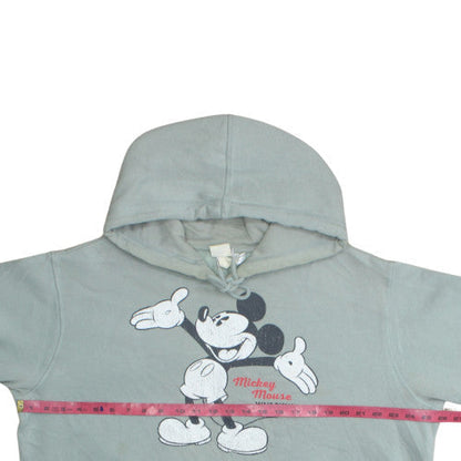 H&M Disney Mickey Mouse Womens Grey Hoodie XL Pullover Hooded Sweatshirt