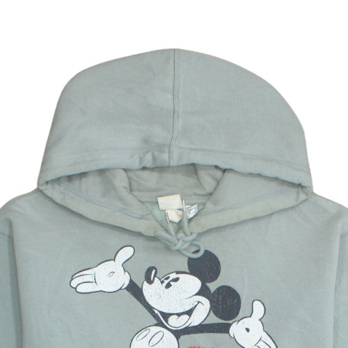 H&M Disney Mickey Mouse Womens Grey Hoodie XL Pullover Hooded Sweatshirt