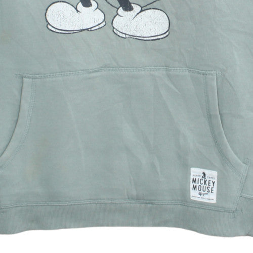 H&M Disney Mickey Mouse Womens Grey Hoodie XL Pullover Hooded Sweatshirt