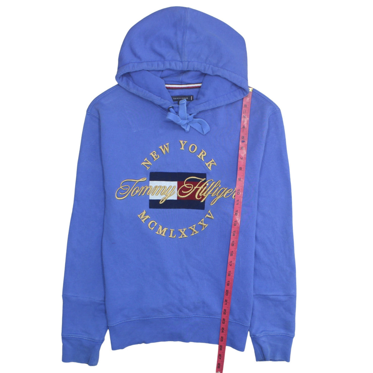 Tommy Hilfiger Men's Blue Embroidered Logo Pullover Hoodie M