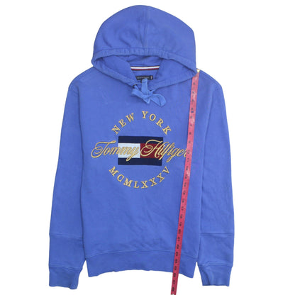 Tommy Hilfiger Men's Blue Embroidered Logo Pullover Hoodie M