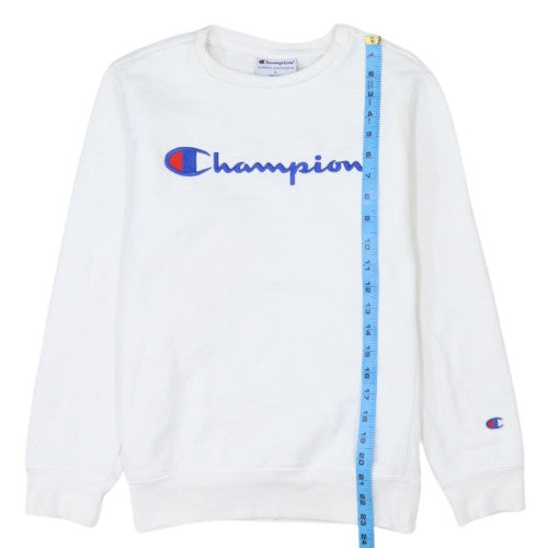 Womens UK Size L Champion White Pullover Sweatshirt