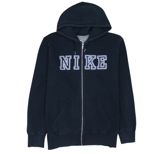 Nike Mens Blue Full Zip Hoodie 2XL Regular Fleece Sweatshirt