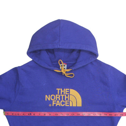 The North Face Womens Blue Pullover Hoodie Large Cotton Logo