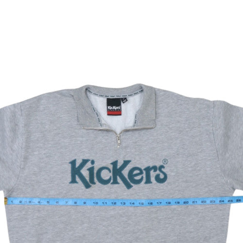 Mens UK Size M Kickers Grey 1/2 Zip Sweatshirt