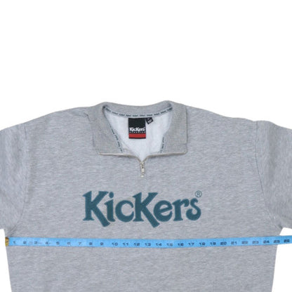 Mens UK Size M Kickers Grey 1/2 Zip Sweatshirt