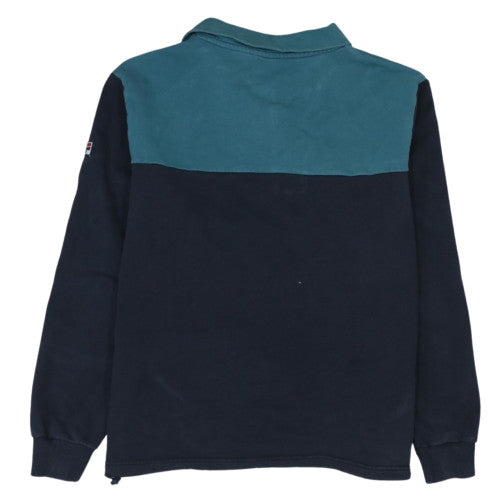 FILA Men's Blue Retro 1/4 Zip Collared Sweatshirt XL
