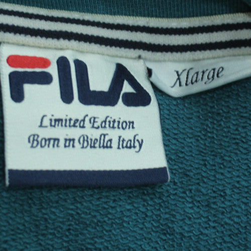 FILA Men's Blue Retro 1/4 Zip Collared Sweatshirt XL