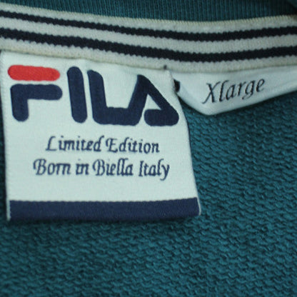 FILA Men's Blue Retro 1/4 Zip Collared Sweatshirt XL