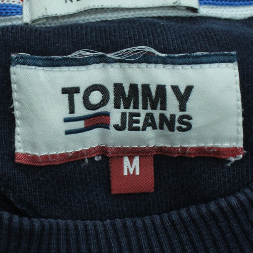 Tommy Jeans Womens Navy Sweatshirt M Crew Neck Cotton Logo Casual