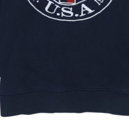 Tommy Jeans Womens Navy Sweatshirt M Crew Neck Cotton Logo Casual