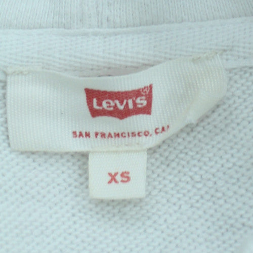 Levi's Women's White Pullover Hoodie XS Rainbow Logo Cotton Casual
