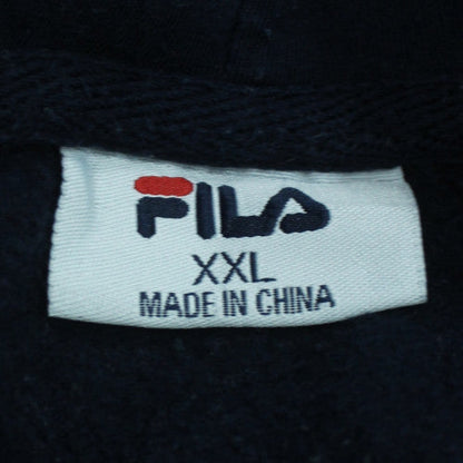 FILA Men's Black 2XL Pullover Logo Fleece Hoodie