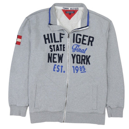 Tommy Hilfiger Mens Grey 4XLT Track Jacket Full Zip Cotton Blend