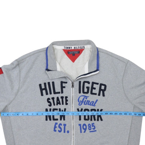 Tommy Hilfiger Mens Grey 4XLT Track Jacket Full Zip Cotton Blend