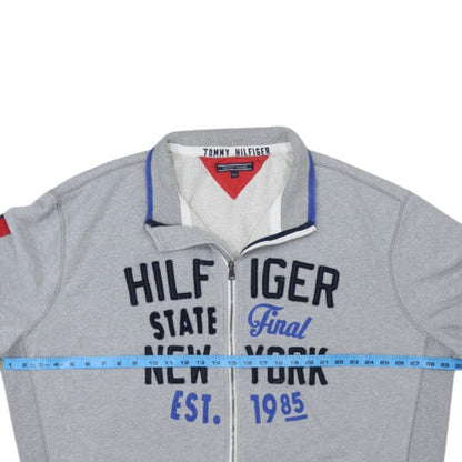 Tommy Hilfiger Mens Grey 4XLT Track Jacket Full Zip Cotton Blend