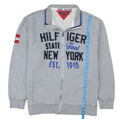 Tommy Hilfiger Mens Grey 4XLT Track Jacket Full Zip Cotton Blend