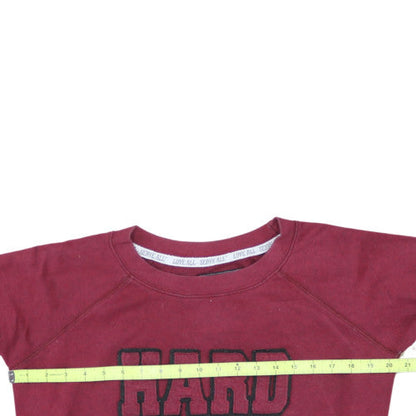 Hard Rock Cafe Women Burgundy Sweatshirt Medium Cotton Blend Crew Neck