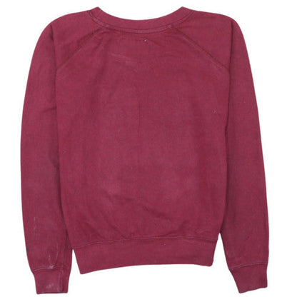 Hard Rock Cafe Women Burgundy Sweatshirt Medium Cotton Blend Crew Neck