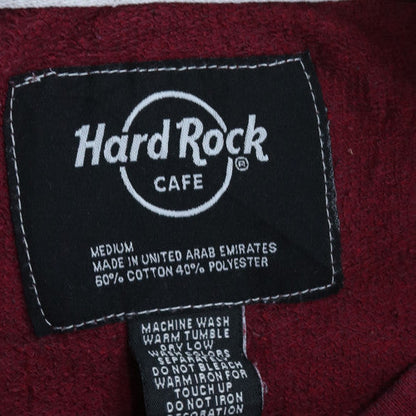 Hard Rock Cafe Women Burgundy Sweatshirt Medium Cotton Blend Crew Neck