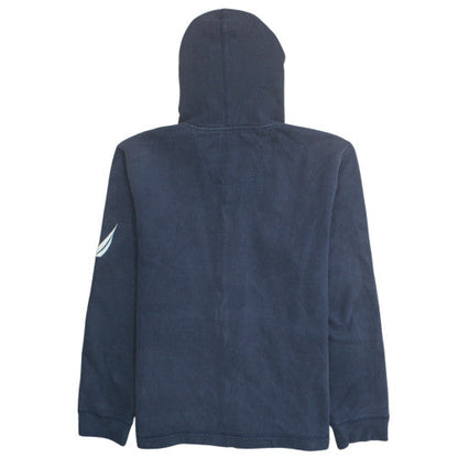 Nautica Men's Blue Full Zip Hoodie L Logo Design Fleece
