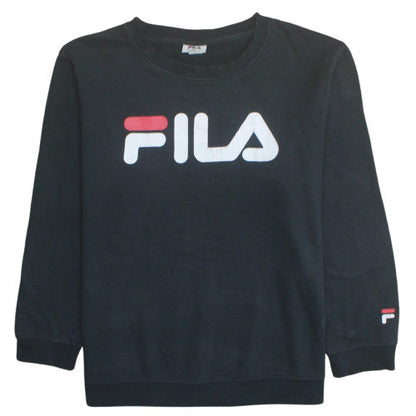 FILA Men's Black XL Pullover Sweatshirt Crew Neck Logo Fleece