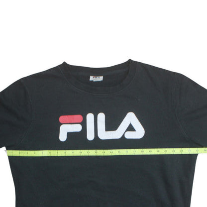 FILA Men's Black XL Pullover Sweatshirt Crew Neck Logo Fleece