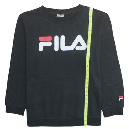 FILA Men's Black XL Pullover Sweatshirt Crew Neck Logo Fleece