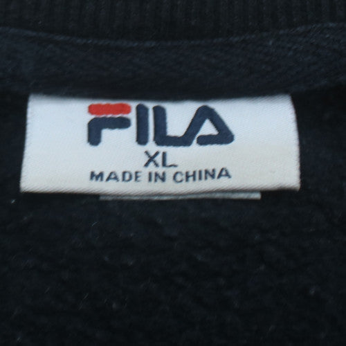 FILA Men's Black XL Pullover Sweatshirt Crew Neck Logo Fleece
