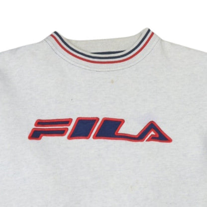 Fila Mens Grey Embroidered Logo Pullover Sweatshirt M