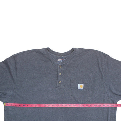 Carhartt Men's Grey 2XL Loose Fit Henley Short Sleeve T-Shirt